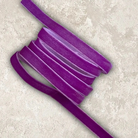 Лента бархатная 1 см  сиреневый №79 (1метр)