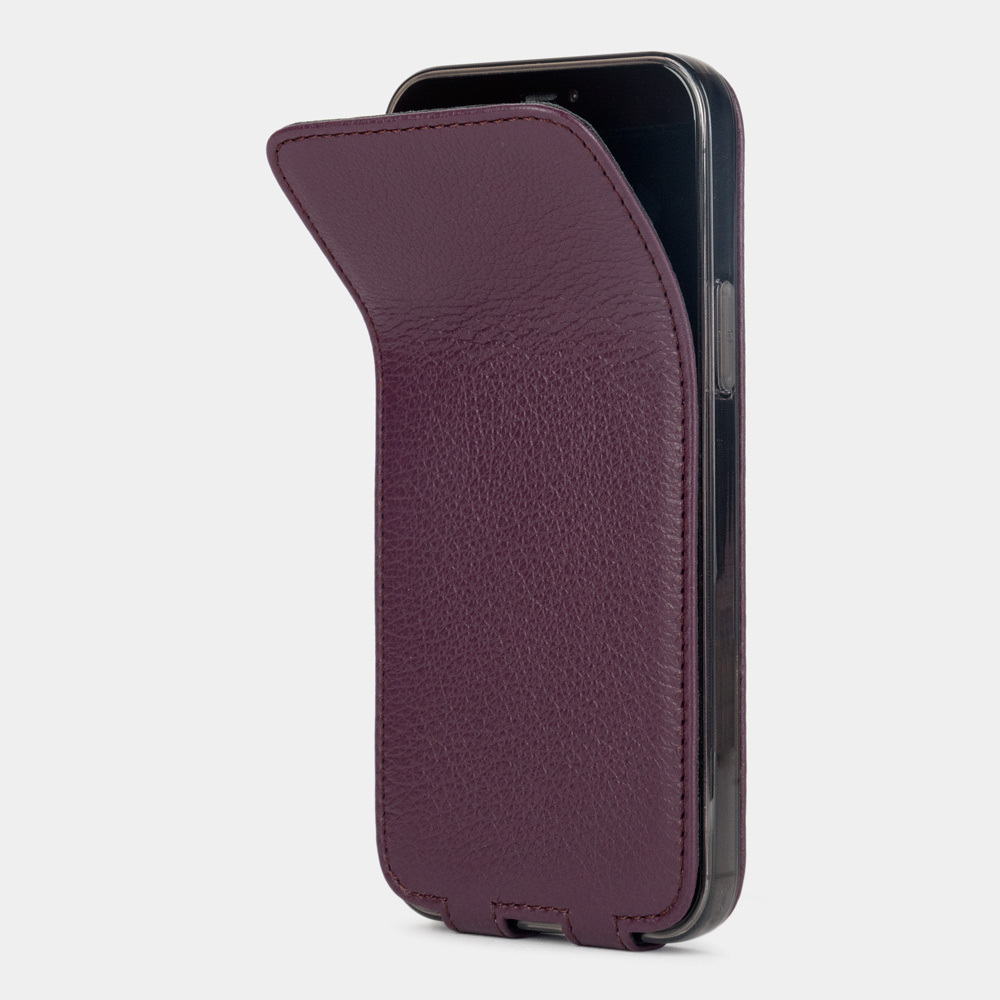 Чехол для iPhone 12 Pro Max из натуральной кожи козы, фиолетового цвета