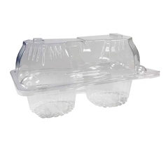 Пластиковая коробка на 2 кекса 18.5 х 11 х 8 см