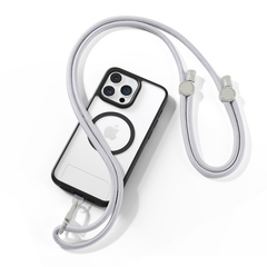 Ремешок для телефона через плечо, на запястье или на шею серого цвета (Grey), серия PLAZ Series Cross