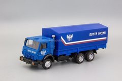 KAMAZ-53212 flatbed truck with tarpaulin Russian Post blue Elecon 1:43