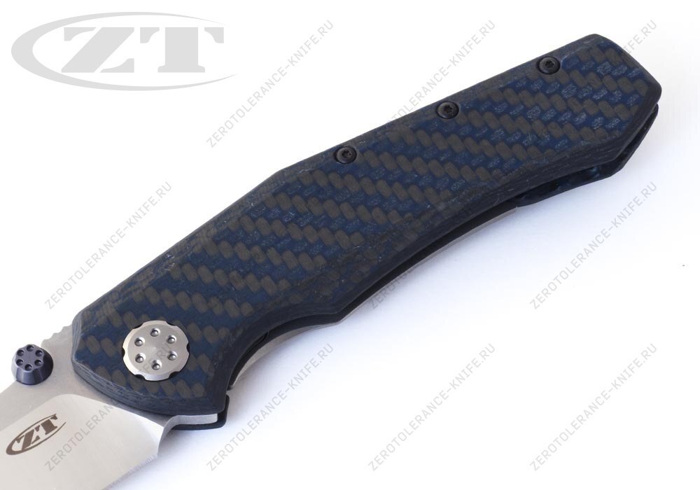 Нож Zero Tolerance 0850 Blue CF Sinkevich Rexford BS - фотография 