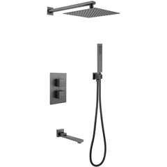 Abber AF8250NG Душевая система Daheim AF8250NG скрытого монтажа с изливом, термостат, никель фото
