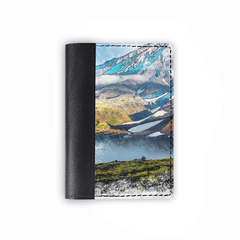 Обложка на паспорт комбинированная "Красота Камчатки", черная