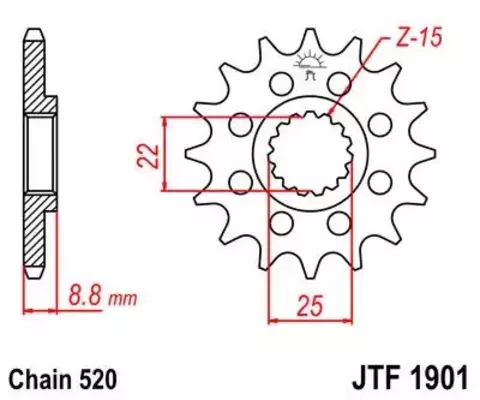Звезда мотоциклетная JT JTF1901.13