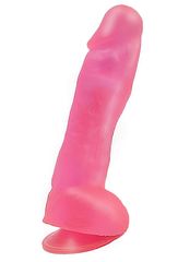 Большой розовый фаллоимитатор на присоске - 20,5 см. - 