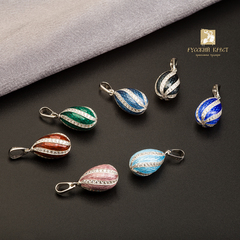 Пасхальное яйцо "Спираль". Серая эмаль.