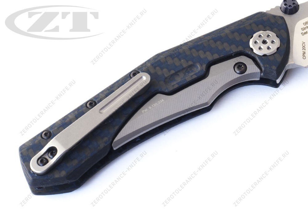 Нож Zero Tolerance 0850 Blue CF Sinkevich Rexford BS - фотография 