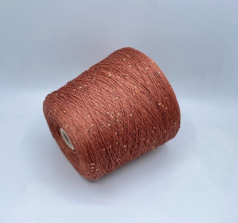 Filati Naturali (пр.Италия),art-Lino, 380м/100гр, 100%Лен+пайетки+люрекс, цвет-Терракот, арт-28095
