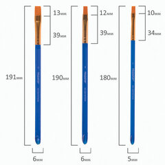 Кисти ПИФАГОР, набор 5шт, синтетика плоская №1,2,3,4,5 пакет с европодвесом