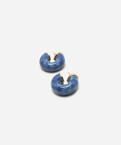 Серьги PORCELAIN HOOP COBALT