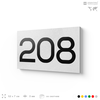 Номер на дверь 208, табличка на дверь для офиса, квартиры, кабинета, аудитории, склада, белая 120х70 мм, Айдентика Технолоджи
