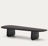 Журнальный столик Pirita из массива дуба 146 см, черный