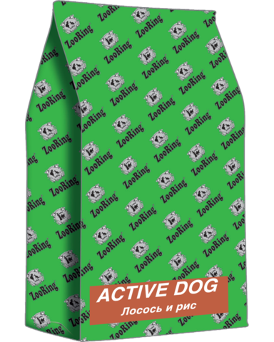 ЗООРИНГ ACTIVE DOG Лосось и рис. 26/15, (Без пшеницы)  20 кг.