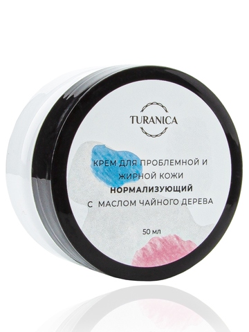 Крем для проблемной и жирной кожи Turanica Нормализующий с маслом чайного дерева