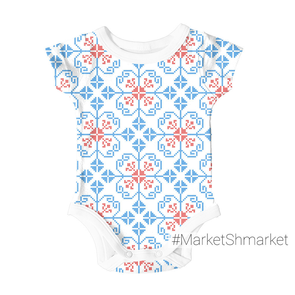 Ткани Цветы из крестиков, народная вышивка - закажи на #MarketShmarket ...