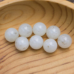 Шарик (бусина) 12мм. Белый нефрит (класс томо).