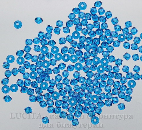 5328 Бусина - биконус Сваровски Capri Blue 3 мм, 10 штук