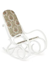 Кресло-качалка RC-8001 дерево,  Butter White,Гобелен(бежевый с цветочным рисунком)