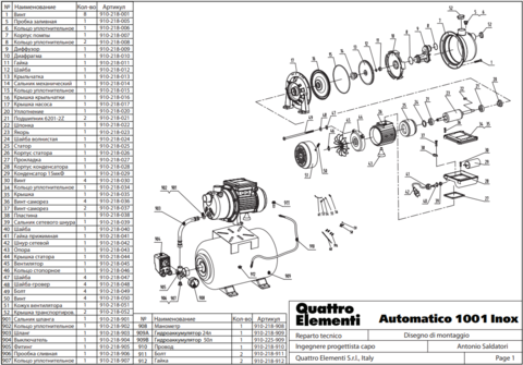 Фитинг QUATTRO ELEMENTI A1001Inox переходник (910-218-905)