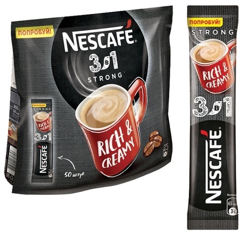 Растворимый кофе Nesсafe 3 в 1 Strong