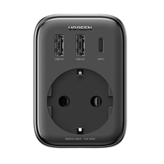 Зарядное устройство UGREEN CD314 DigiNest Outlet Extender (Розетка 220В +  30W), черный