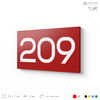 Номер на дверь 209, табличка на дверь для офиса, квартиры, кабинета, аудитории, склада, красная 120х70 мм, Айдентика Технолоджи