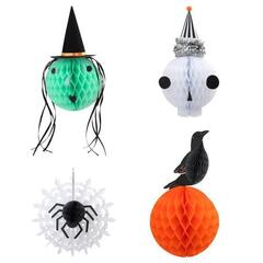 Подвесные шары-соты "Vintage Halloween" 4 шт.