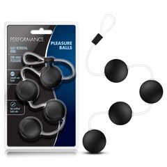 Чёрные анальные шарики Performance Pleasure Balls - 