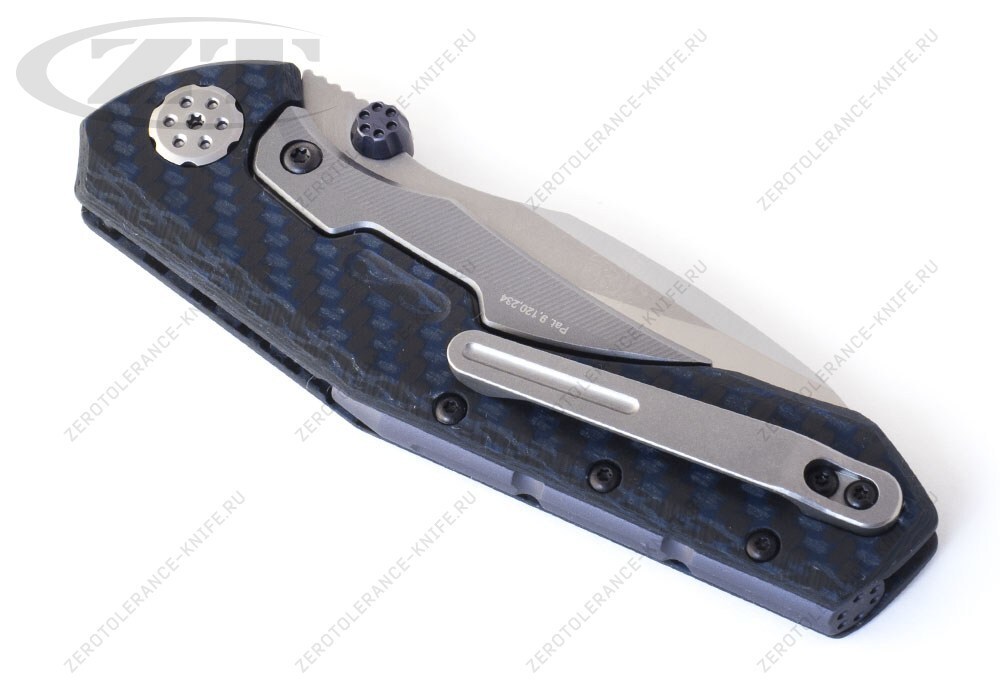 Нож Zero Tolerance 0850 Blue CF Sinkevich Rexford BS - фотография 