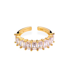 Латунное кольцо "Крупные кристальные фианиты" gold