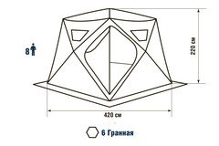 Зимняя палатка шестигранная Higashi Yurta Pro DC трехслойная