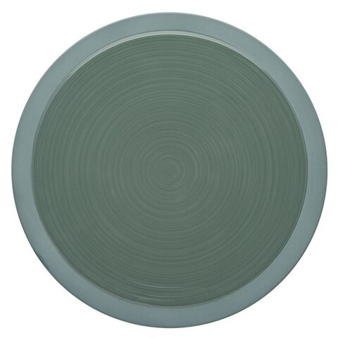 Фарфоровая обеденная тарелка 29 см, зеленая, артикул 230952, серия BAHIA ARGILE VERTE