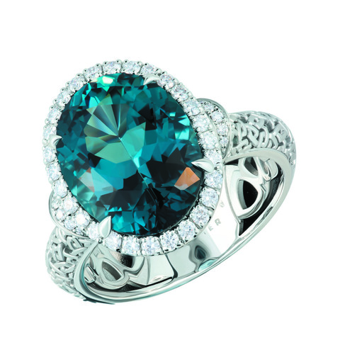 Кольцо С Топазом и Бриллиантами, R0144-1/2