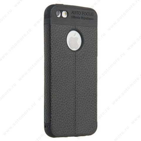 Накладка силиконовая для Apple iPhone SE/ 5s/ 5 жесткий с кожаной вставкой Вид 2 черный