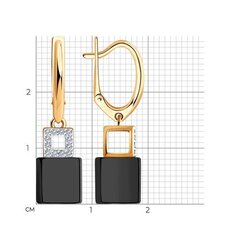 6025122 - Серьги из золота с бриллиантами и керамическими вставками