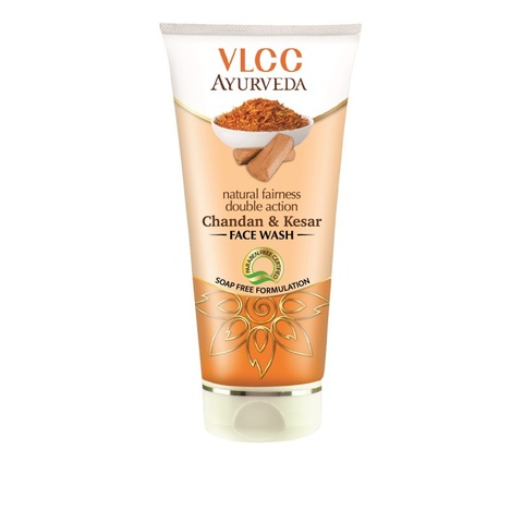 Natural Fairness Double Action CHANDAN KESAR Face Wash, VLCC (САНДАЛ И ШАФРАН осветляющее средство для умывания двойного действия), 100 мл.