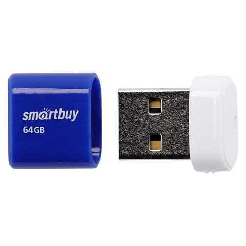 Флешка 64 GB USB 2.0 SmartBuy Lara (Синий с белым)