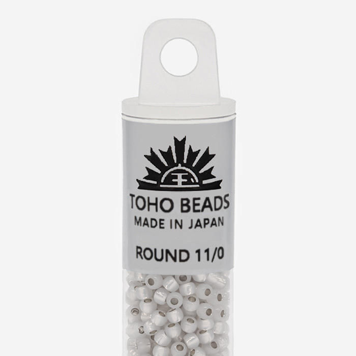 Японский бисер TOHO Round 11/0 (№PF2101), с внутренним серебрением, непрозрачный глянцевый