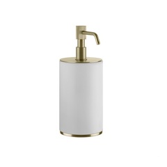 Gessi Venti20 65437#727 Дозатор для жидкого мыла настольный, цвет: белый, фурнитура Brushed Brass PVD фото