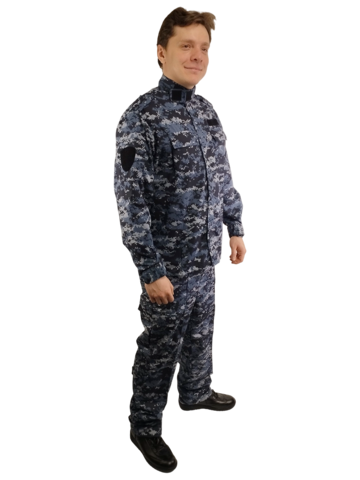 Костюм Росгвардии облегченный длинный рукав (вискоза, синяя точка)