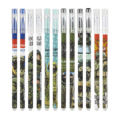 Ручка гелевая, пиши-стирай, Basir, синие чернила, серия "Солдат", разноцветный корпус