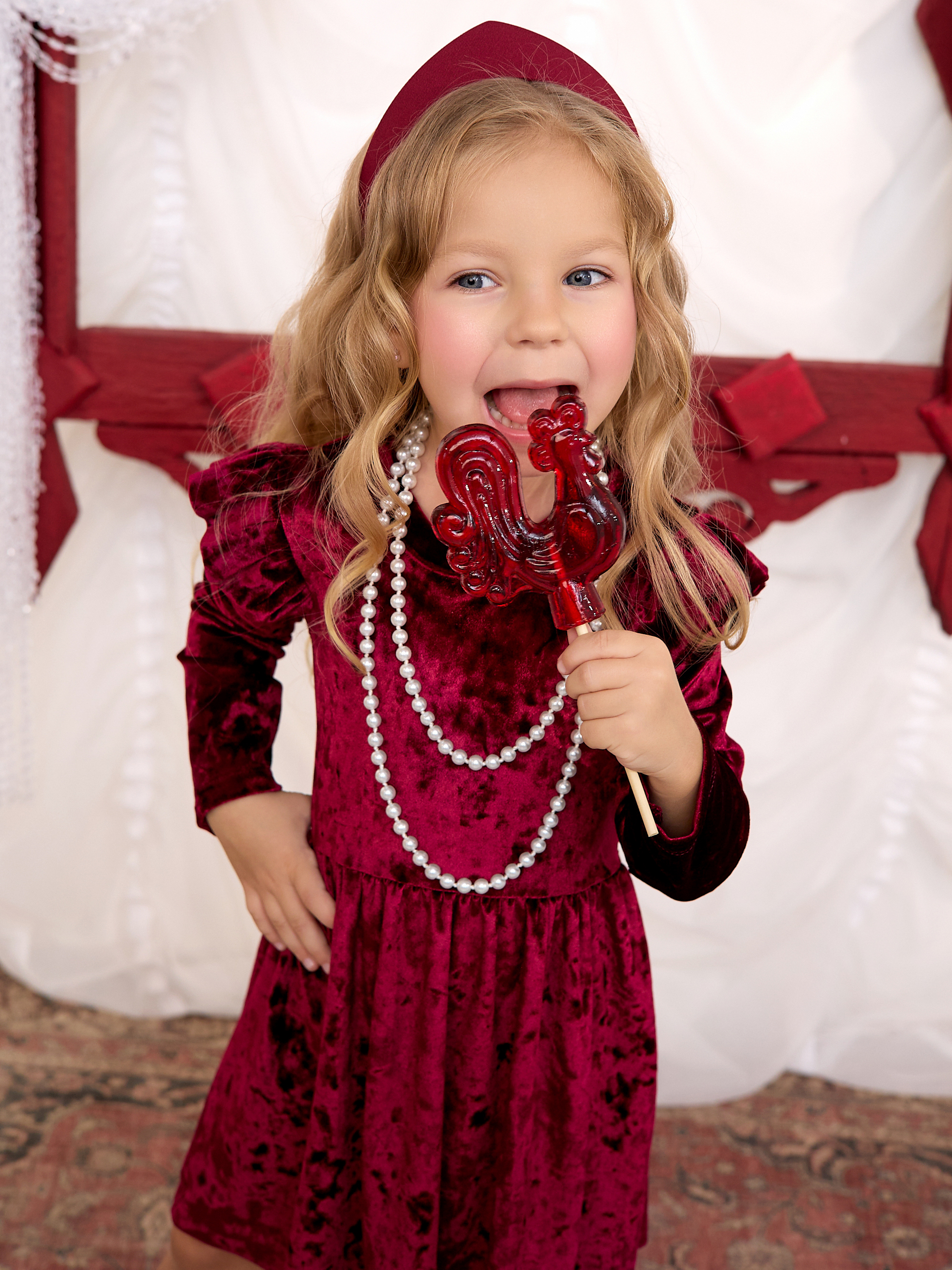 Платье Фея бархат бордо