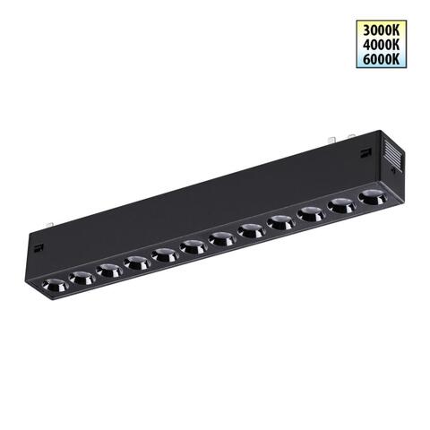 359930 PORT NT25 208 черный Трековый светильник с переключ. цв. темпер. IP20 LED 3000К\4000К\6000К 10W 90-240V VECTOR