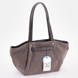 Сумка Саломея 341 эко-замша серый шоколад