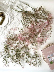 Ампельное растение, свисающая искусственная зелень, пепельно-розово-оливковый окрас, 105 см, набор 3 ветки