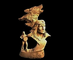 Силиконовый молд № 466 Индеец с волком