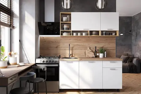 Кухня Вика 1.6 м крафт / белый