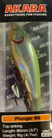 Воблер Akara раттлин Plunger 80 мм 16 гр. (4/7 oz 3,1 in) A122