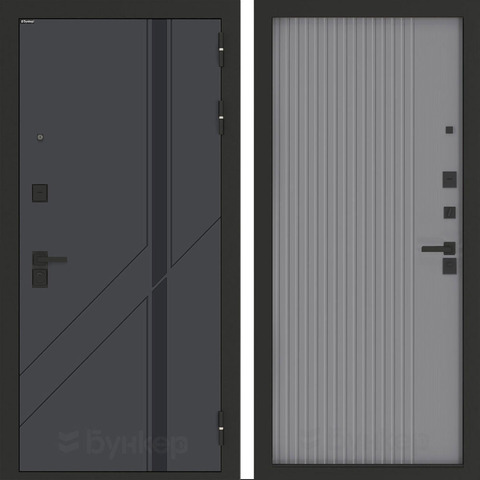 Входная металлическая дверь Бункер БН-12 Веллюто верде 29 Хомс Серый софт рельеф